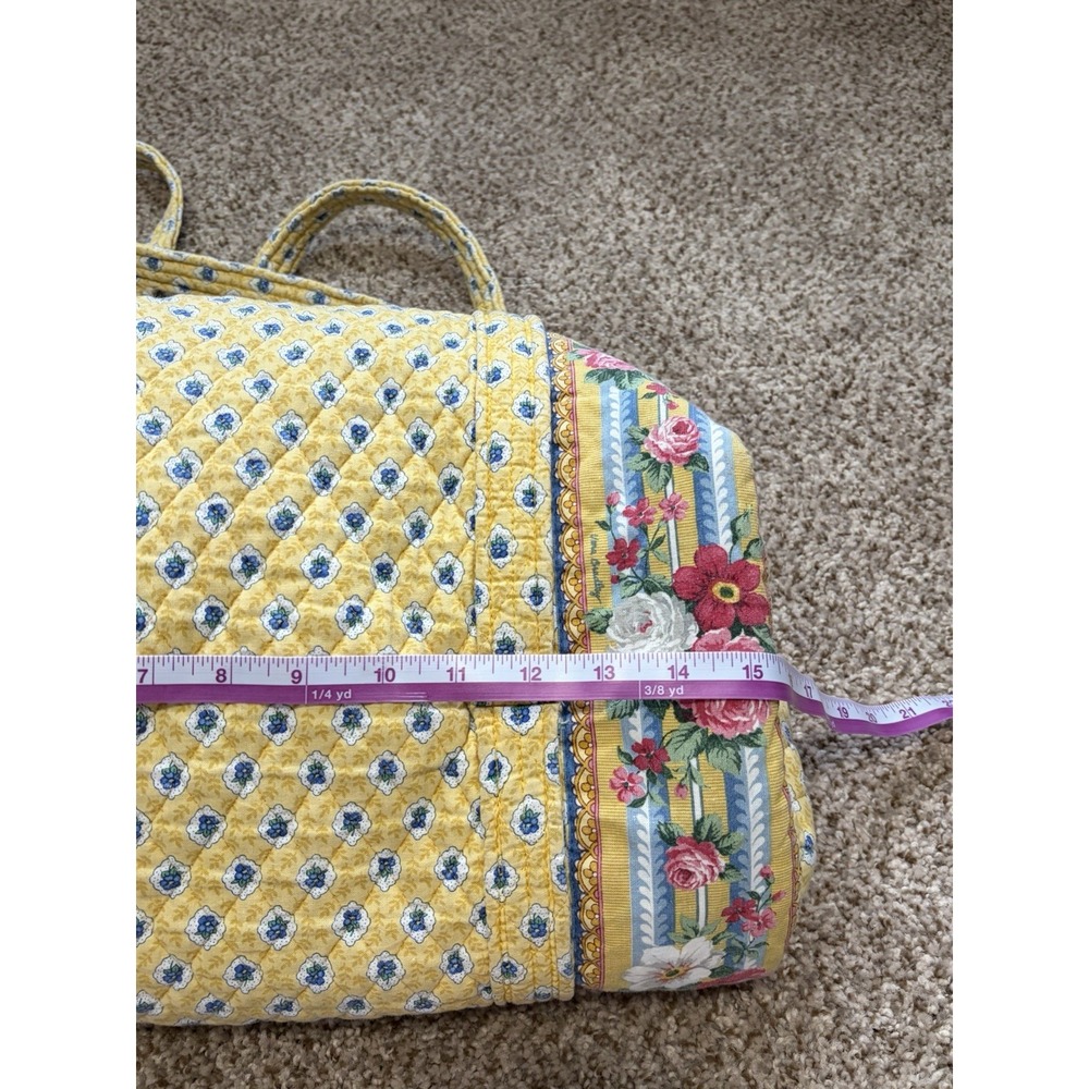 VTG Rare Vera Bradley Elizabeth Retired Small Duffel Handbag Yellow Rose Floral - Picture 6 of 6